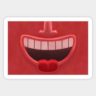 Red Cherry Tiki Smile Mask! (Red Tongue Version) Sticker